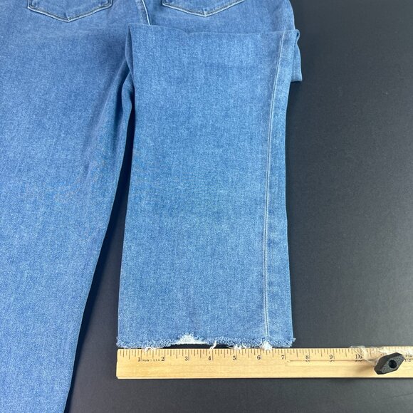 Paige Jeans Womens 34x25* Cindy Cropped Straight Blue Faded Raw Hem Denim Tag 33 - Picture 11 of 16